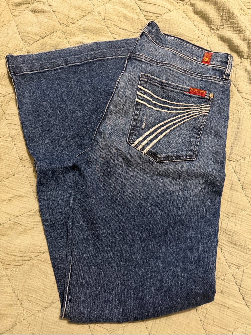 Women’s Blue Denim Jeans with Accent Stitching